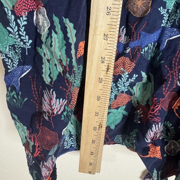 Sugarhill Brighton Dress Womens 10 Navy Sea Life Print Short Sleeve Tie Waist - Picture 8 of 10